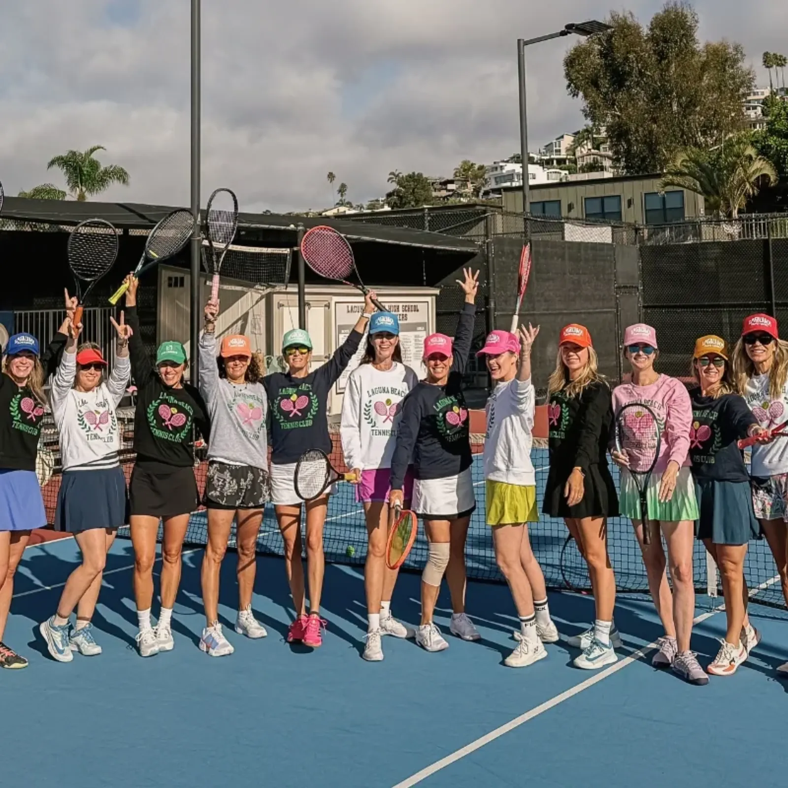 Friday women's USTA league team photo on court