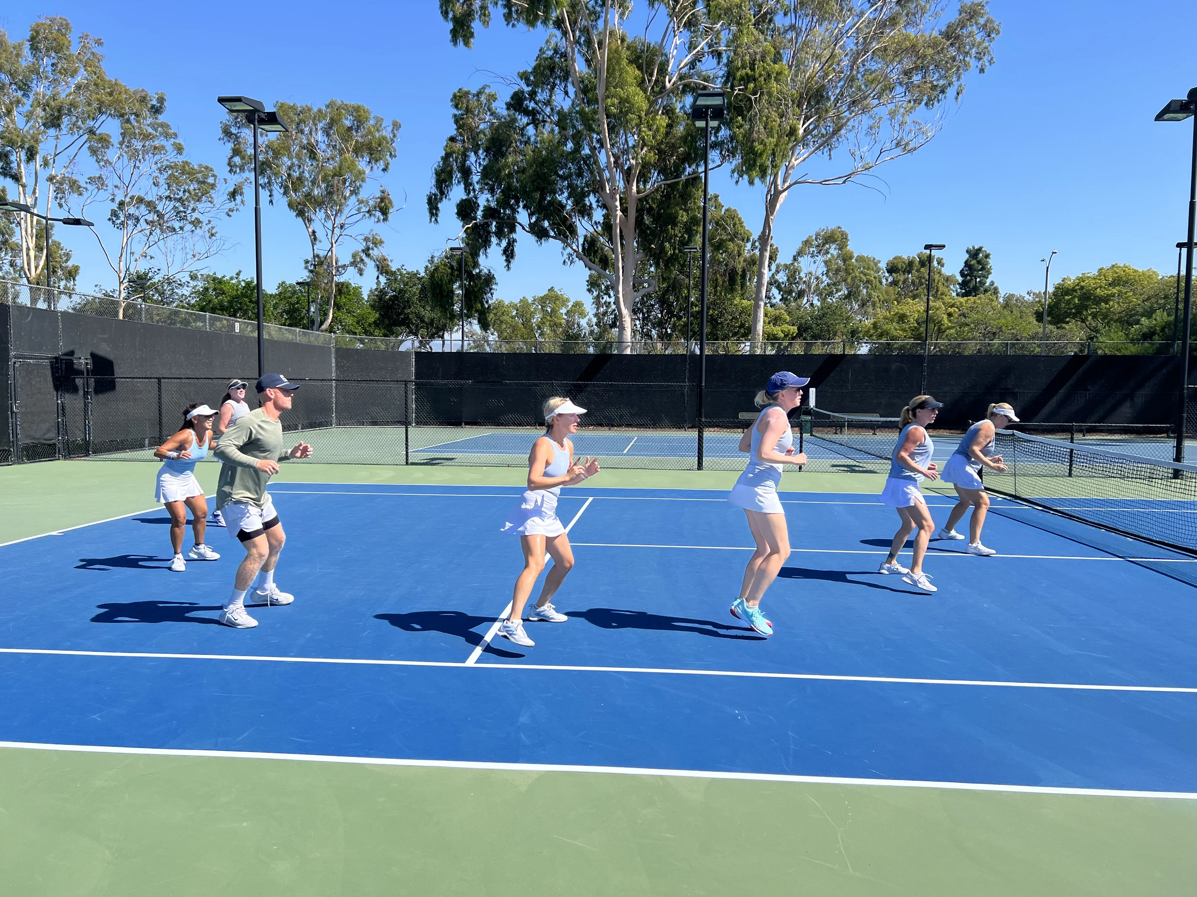 Group warm-up during a team practice